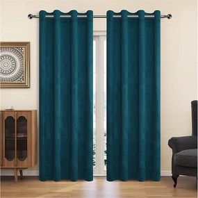 Záves na krúžkoch YC11932/200G/064/140x250 cm tyrkysový