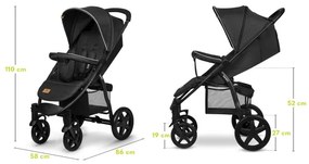 Lionelo - Športový kočík ANNET PLUS čierna