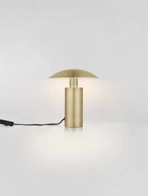 LED mosadzno-zlatá stolná lampa Karpos