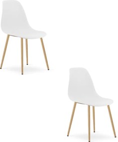 Set dvoch jedálenských stoličiek WAT biely - naturálne nohy (2 ks)