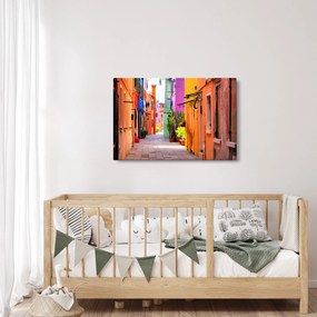Obraz - Farebné domy v Burane, Benátky (90x60 cm)