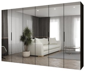 Šatníková skriňa 300 cm Mirabella 3 (čierna + čierna). Akcia -20%. Vlastná spoľahlivá doprava až k Vám domov. 1126495