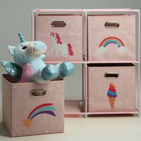 Storage Solutions Detská skrinka so 4 úložnými boxmi, 68 x 35 x 70 cm
