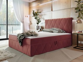 Moderný boxspring posteľ Silena 160x200cm, růžová Magic Velvet