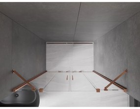 Mexen Velar Duo, posuvné dvere do otvoru 160x200 cm, 8mm číre sklo, ružové zlato, 871-160-000-02-60