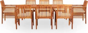 vidaXL 9-dielna sada záhradného nábytku s vankúšmi, akáciové drevo
