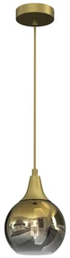 Závesné svietidlo Monte, 1x zlaté sklenené tienidlo, (fi 15cm), g