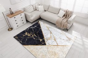 MIRO 52103.801 umývací koberec Mramor, geometrická protišmykový - zlato Veľkosť: 160x220 cm