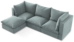 Modrá rohová pohovka (ľavý roh/s leňoškou) Manao – Makamii