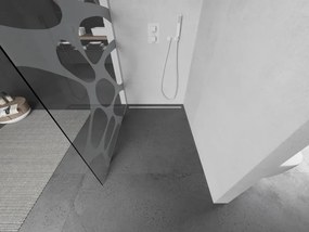 Mexen Kioto L, sprchová zástena Walk-In 70 x 200 cm, 8mm číre sklo biely vzor, biely profil, 800-070-103-20-97