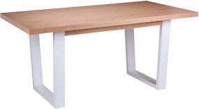 Jedálenský stôl v dekore dubového dreva s bielymi nohami sømcasa Amber, 160 x 90 cm