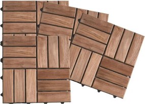 11 ks podlahových panelov z teakového dreva 1m²