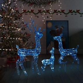 Akrylová sobia rodinka vianočná dekorácia 300 LED modrá 329795