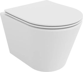 Mexen Rico Rimless závesné wc + slim pomaly padajúce sedátko z duroplastu, biela matná, 30724001
