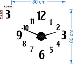 SENTOP | Moderné nalepovacie hodiny na stenu | Sentop 12P024-Wall clock HEU- analógové