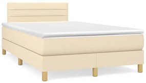 Boxspring posteľ s matracom a LED krémová 120x190 cm látka 3270100