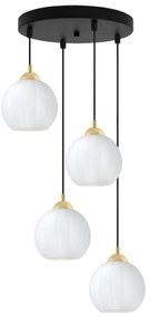 Závesné svietidlo Costa, 4x biele sklenené tienidlo, b/g, o