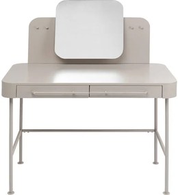 Elegantný toaletný stolík so zrkadlom MANONI 135x55 cm krémový