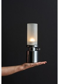 LED stmievateľná stolová lampa v striebornej farbe s kovovým tienidlom/so skleneným tienidlom (výška 29,5 cm) Camp – Leitmotiv