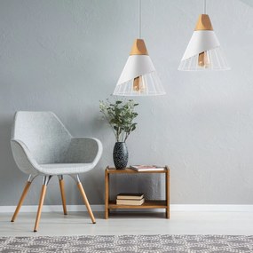 Toolight Toolight, závesná stropná lampa 1xE27 APP226-1CP, biela-hnedá, OSW-00893
