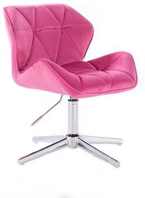 LuxuryForm DESIGN Stolička MILANO VELUR na striebornom kríži - ružová