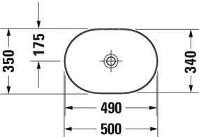 Duravit Luv - Umývadlová misa 500x350 mm, biela/šedá 0379502300