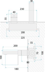 Rea Arcos, podomietková umývadlová batéria + BOX, zlatá matná, REA-B6977
