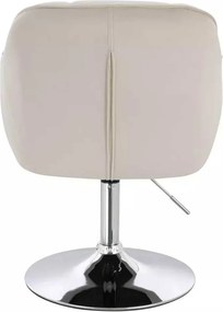 LuxuryForm DESIGN Stolička AVOLA VELUR na striebornom tanieri - krémová