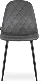 AKCE Tmavo sivá zamatová stolička ASTI s čiernymi nohami II. akosť