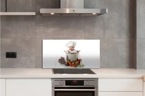 Sklenený obklad do kuchyne Detské zeleniny v hrnci 100x50 cm