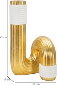 Váza Bann Veľká 25 cm zlatá/biela