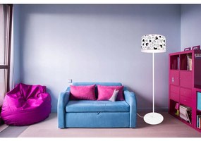Detská stojacia lampa Minnie, 1x textilné tienidlo so vzorom, o