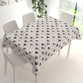 Biante Bavlnený obdĺžnikový obrus Sandra SA-027 Tmavé srdce na smotanovom 140x220 cm