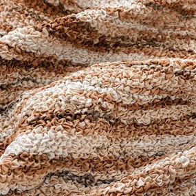Bielastické poťahy OCEANO NOVÉ tehlové trojkreslo s drevenými rúčkami (š. 150 - 200 cm)