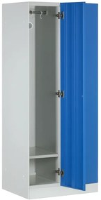 Kovová šatníková skrinka S1, 2-dverová, 1850 x 600 x 500 mm, zámok s čítačkou RFID kariet, zelené dvere