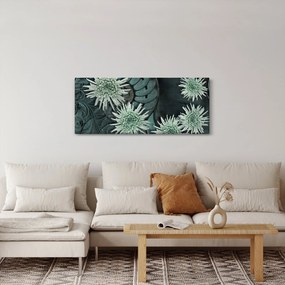 Obraz - Zelené kvety (120x50 cm)