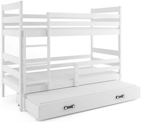 Poschodová posteľ s prístelkou ERIK 3 - 160x80cm - Biela - Biela