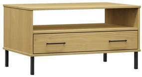 vidaXL Konferenčný stolík hnedý 85x50x45 cm masívne drevo OSLO
