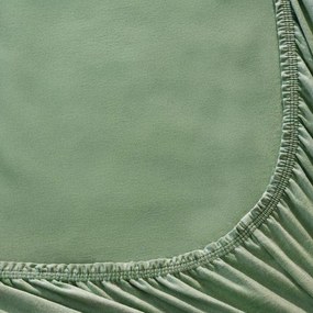 Goldea plachta jersey s napínacou gumou - khaki 120 x 200 cm