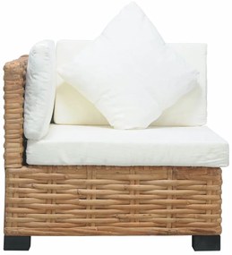 vidaXL Rohová pohovka s vankúšmi prírodná ratanová