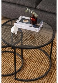 SADA 2x Konferenčný stolík TOKYO pr. 42/60 cm čierna