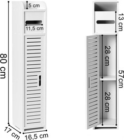 Kúpeľňová skrinka s držiakom toaletného papiera IBIZA - biela
