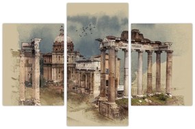 Obraz - Forum Romanum, Rím, Taliansko (90x60 cm)