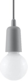 Závesné svietidlo Diego 1, sivé telo svietidla