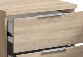 Nočný stolík s 2 zásuvkami Smilla, výška 43 cm, dub sonoma