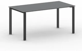 Rokovací stôl PRIMO INFINITY s čiernou podnožou 1600 x 800 x 750 mm, grafit
