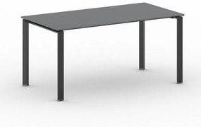 Rokovací stôl PRIMO INFINITY s čiernou podnožou 1600 x 800 x 750 mm, grafit