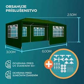 Párty stan NEAPOL, 3x6m, zelená Jurhan