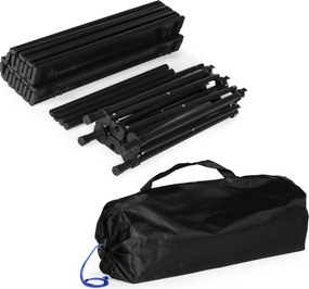 Turistický skladací stôl 95x55 cm kempingový stôl s taškou čierny MultiGarden