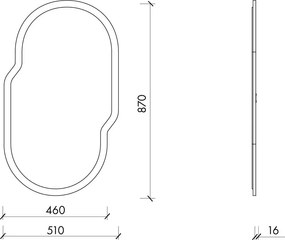 Nástenné zrkadlo 51x87 cm Tafla – noo.ma